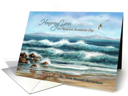 Physician Assistants Day, Custom Front, Aqua Seascape... (1171872)