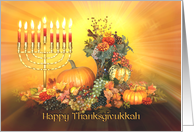 Happy Thanksgivukkah, Chanukkah and Thanksgiving Menorah card