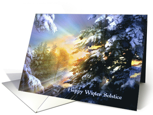 Winter Solstice Sunshine Bright and Sunny Winter Yule Forest card