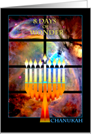Chanukah Eight Days of Wonder Menorah in Window to Universe card