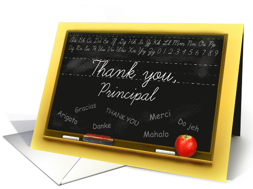 Thank You School Principal Chalkboard with Many Thanks card (1193566)