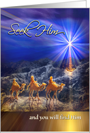 Christmas Star and Wise Men Seek Him Star of Bethlehem card