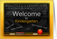 First Day of School, Kindergarten Welcome, Chalkboard card