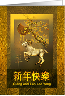 Happy Chinese New Year of the Ram, Pinyin with Custom Front card