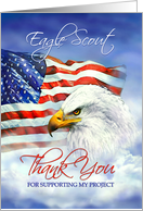 Thank You for Supporting my Eagle Scout Project, Eagle and Flag card