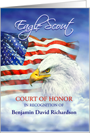 Invitation Eagle Scout Court of Honor, American Flag Custom Front card