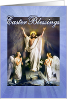 Easter Blessings, Happy Easter, Jesus & Angels at the Resurrection card