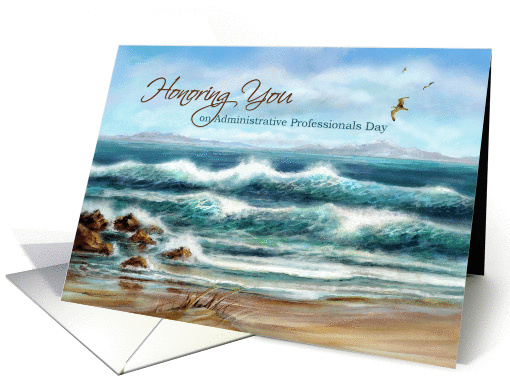 Administrative Professionals Day Appreciation, Aqua Seascape card
