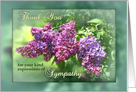 Thank You for Sympathy, Lilac Garden with Green Toned Frame card