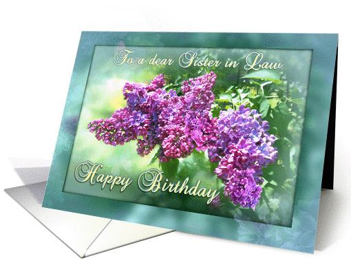 Happy Birthday Sister in Law, Purple Lilac Garden card (1285032)
