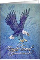 Eagle Scout Court of Honor Invitation, Indigo Eagle with Rays card