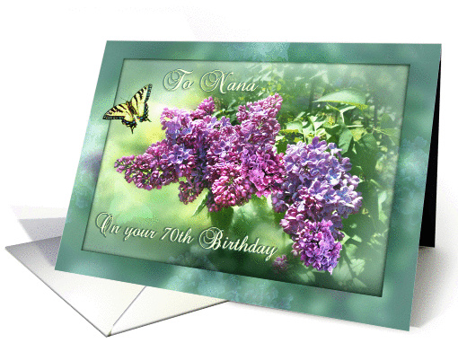 Happy 70th Birthday to Nana, Lilacs and Butterfly in the... (1295460)