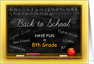 Eighth Grade Back to School Chalkboard, 8th Grade Blackboard card