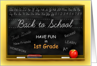 First Grade Back to School Blackboard, 1st Grade Chalkboard card