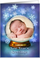Baby Birth Announcement New Year Custom Front Add Baby’s Name card