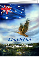 Australian March Out Congratulations, Basic Training, Flag & Eagle card