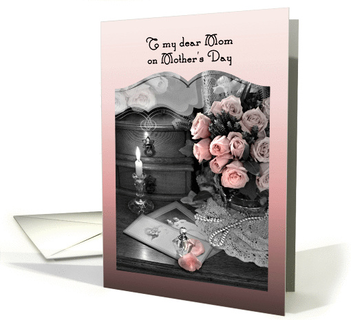 Happy Mother's Day from Daughter, Pink Roses and Vintage Photos card