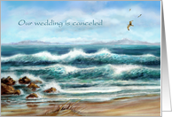 Wedding Canceled, Blue Seascape, Apology for Cancellation card