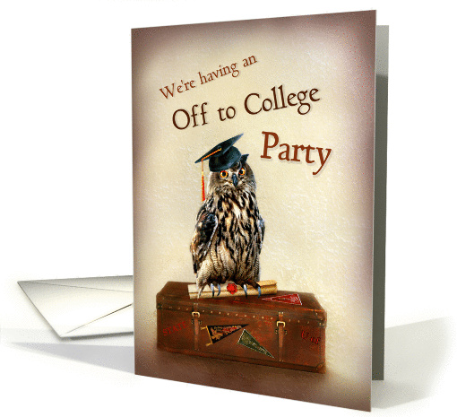 Off to College Party Invitation, Owl with Graduation Cap... (1382460)