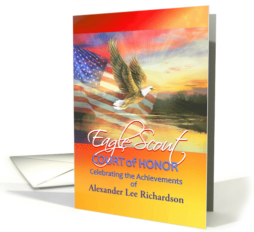 Eagle Scout Invitation, Patriotic Eagle at Sunrise with... (1414304)