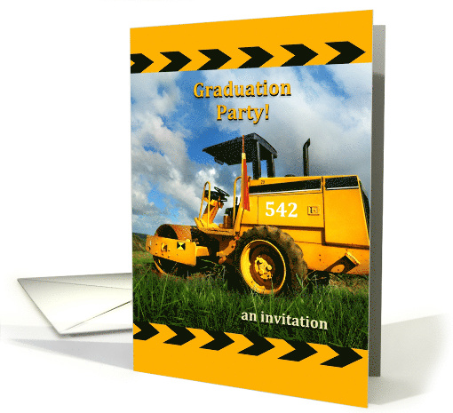 Heavy Equipment Operator / Engineer Graduation Party Invitation card
