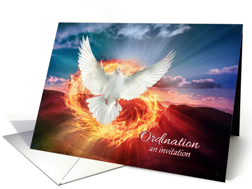 Ordination Invitation, Holy Spirit Dove & Flames,... (1430392)