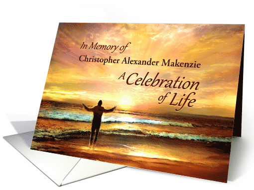 Celebration of Life Invitation, Golden Sunset Memorial,... (1435390)