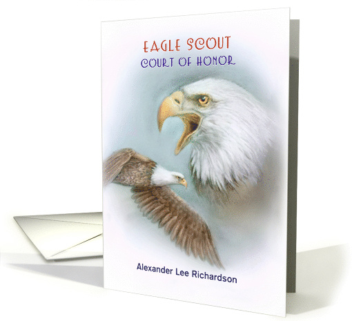 Eagle Scout Court of Honor Program with Two Eagles Add Name card