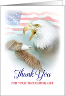 Thank You for Gift Eagle Scout Court of Honor with Flag and Eagles card