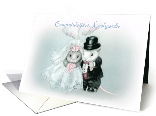 Congratulations Newlyweds Bride and Groom Mice Mouse Spouses card