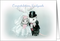 Congratulations Newlyweds Bride and Groom Mice Mouse Spouses card
