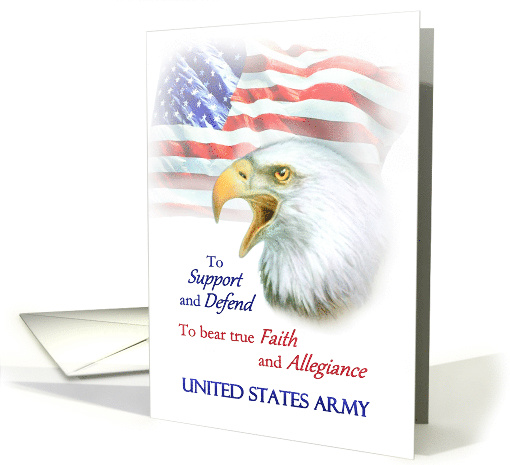 Army Commissioning, Eagle & American Flag Military Announcement card