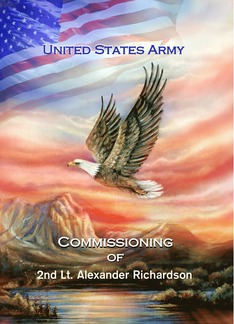 Army Commissioning, Eagle & American Flag Custom Invitation