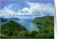 Thank You for Sympathy South Pacific Island Sympathy Thank You card
