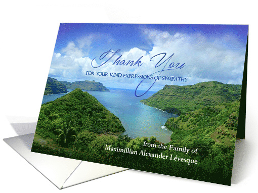 Thank You for Sympathy Pacific Islands Add Name to Thank You card