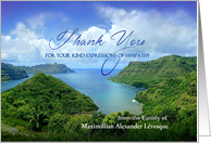 Thank You for Sympathy Pacific Islands Add Name to Thank You card