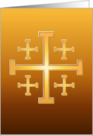 Jerusalem Cross, Christian Symbol of Jerusalem, Blank card
