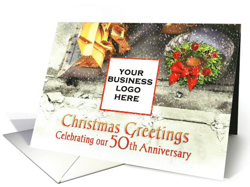 Christmas Greetings from Contractor on 50th Anniversary Custom card