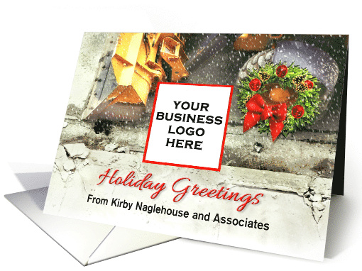 Christmas Greetings from Excavating Contractor, Custom Add Logo card