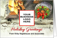 Christmas Greetings from Excavating Contractor, Custom Add Logo card