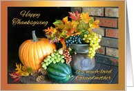 Happy Thanksgiving for Grandmother, Pumpkin and Autumn Leaves card