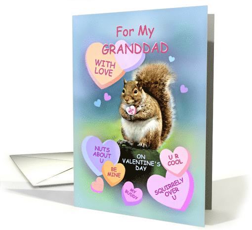 Granddad Valentine's Day Squirrel with Candy Hearts card (1552554)