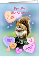 Granddad Valentine’s Day Squirrel with Candy Hearts card
