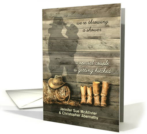 Bridal Shower Invitation Customized for a Cowgirl and her Cowboy card