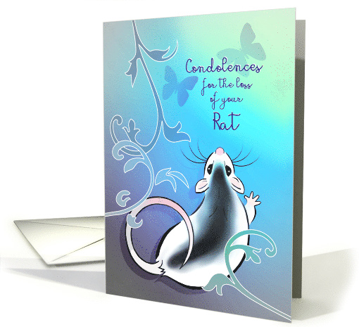 Loss of Pet Rat, Condolences and Sympathy, Rat with Butterflies card