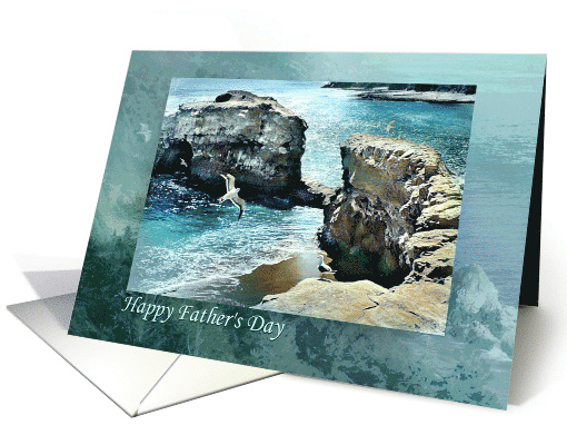 Happy Father's Day Monterey and Seagulls California Coast Hwy 1 card