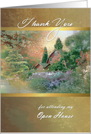 Open House Thank You from Real Estate Agent, Country Garden & House card