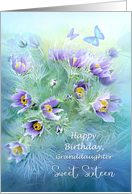 Sweet Sixteen to Granddaughter Happy 16th Birthday Flower card