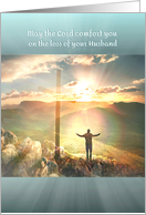 Sympathy for Loss of Husband Man and Cross in Circle of Light card