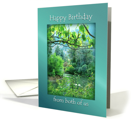 Happy Birthday from Both of Us, River Scene in Leavenworth WA card